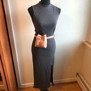 Gray Ribbed Dress